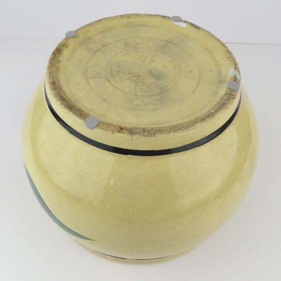 Vintage RRP Co Roseville Ohio Pottery 8" Jardiniere Planter Red Flower Stoneware - Picture 7 of 13